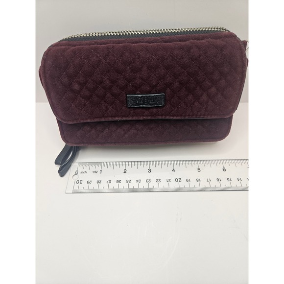Vera Bradley Quilted Velour Burgundy Wristlet Clutch Wallet Organizer - Picture 3 of 10